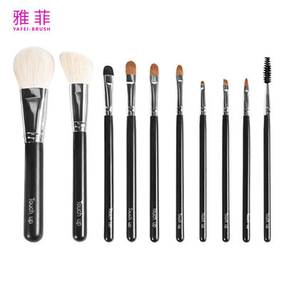 comprar 224A15410 Set de cepillos para maquillaje de cabra negra suave y cabello de sable Set de cepillos cosméticos personalizados Fabricación en línea