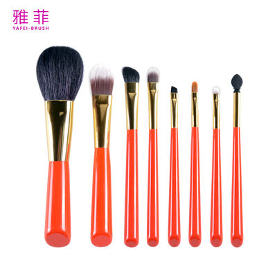 comprar 137A10908 Cepillo de maquillaje de mango de madera Conjunto pequeño 8PCS Conjunto de cepillos de maquillaje portátiles Fabricación en línea