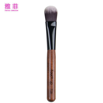 comprar Material vegetariano sintético multifuncional de base única de maquillaje cepilla de tubo de cobre mango de madera Fabricación en línea
