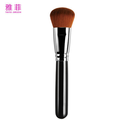 A16 Cuadro de base redondo de ferro de cobre Cepillo de rostro blando Cepillo cosmético personalizado