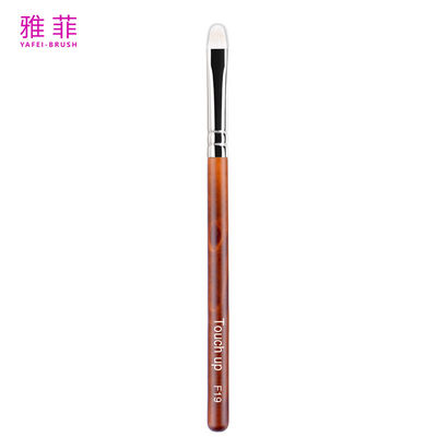 F19 Brush de sombra de ojo único pelo de cabra blanco mancha de cepillo de madera manija personalizar 100% comprobado