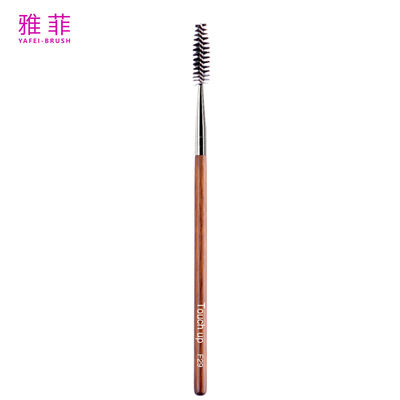F29 Peinados para el cabello sintético, maquillaje facial, cepillo de pestañas rizadas, cepillo con mango de madera