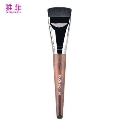 TOUCH UP 02 Cepillo de base de cabello sintético de cobre Cepillo de maquillaje facial plano profesional