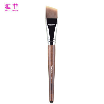 TOUCH UP 04 Cepilla de base de cabello sintético de cobre de múltiples funciones de maquillaje en ángulo