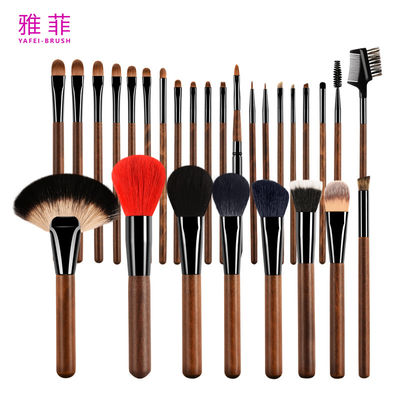 189A0428 Fabricante 28PCS Pelo de animal tubo de cobre mango de madera Logotipo personalizado Brush set de maquillaje profesional