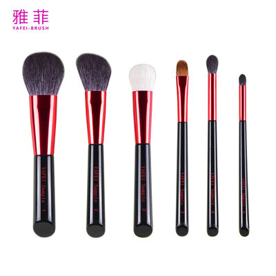 291A00706 Productos Calientes Juego de 6 brochas de maquillaje con mango de madera Acepta OEM ODM Juego de brochas de etiqueta privada profesional