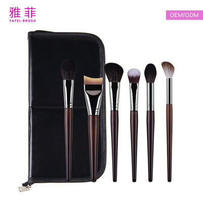 Brush de maquillaje conjunto de lengua media en forma de sable clásico de pelo de mezcla de cepillo ideal para maquilladores profesionales y salones de bellezaY18