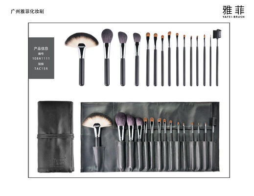 Juego completo de brochas de maquillaje que incluye brochas para rostro, ojos y labios, ideales para salón y aplicación de maquillaje profesional.